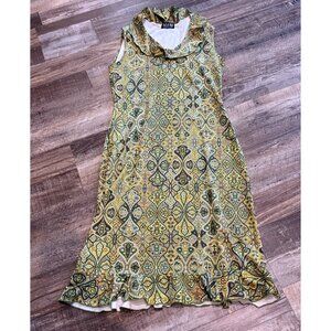 Boho geometric vintage 70s style sleeveless dress size fits woman’s medium